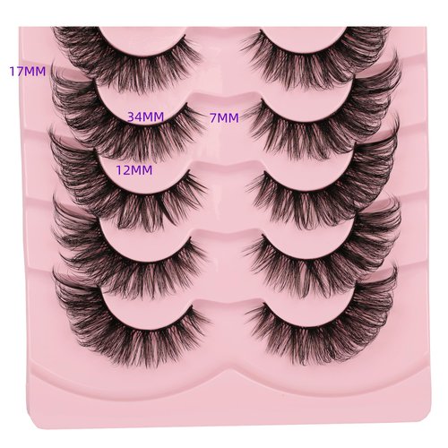 Gmagictobo False Eyelashes Fluffy Wispy Cat Eye Lashes Natural Look Fake Eyelashes Crisscrossed 3D Fox Eye Faux Mink Lashes 8 Pairs