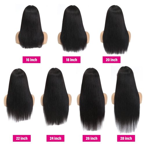 Straight Lace Front Human Hair Wigs Brazilian Natural Color T Part Wig (20inch) 13X4x1 Pre Plucked Natural Hairline Remy Hair Wig For Black Women