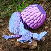 Memogizz 12inch Fly Dragon Egg, Year of The Dragon, 3D Printed Dragon, Executive Desk Toys, Articulated Dragon, Fidget Toys Gifts for Easter Christmas Graduates Students Teachers Adults (Pink&Blue)