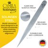 Camila Solingen CS27 4" Professional Surgical Grade Stainless Steel Precision Tip Eyebrow Tweezers for Facial Hair Shaping & Removal. Beauty Tool for Men/Women. Made in Solingen Germany (Pointed)