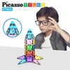 PicassoTiles Mini Size Magnetic Tiles Sensory Magnet Toys Diamond Series Construction Building Blocks Set STEM Learning Travel Size Educational Toy for Kids Boys Girls Toddlers Age 3+ PTM30