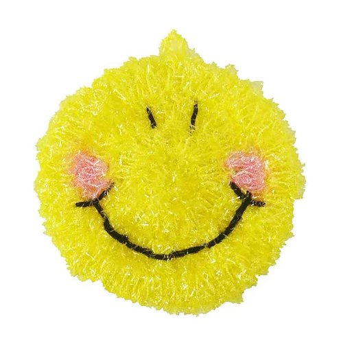 Dish Scrubbers Washcloth Dish Rag Cloths,No More Smelly Dish Rags Multi-Use Non-Scratch Scrubber Dish Sponge- Set of 3 - Two Colors (Yellow Smiley)