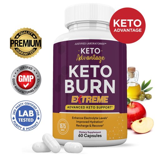 (3 Pack) Keto Advantage Keto Burn Extreme Pills 1675MG New & Improved Formula Contains Apple Cider Vinegar Extra Virgin Olive Oil Powder Green Tea Leaf 180 Capsules