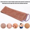 3 Pieces African Exfoliating Net Sponge, African Bathing Back Scrubbers, Shower Net Body Scrubber with Pull Strap (Blue Purple Coffee)