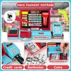 VOPOGLNE Cash Register Playset Toy for Kids, Real Calculator Register, Pretend Play Store with Music, Scanner, Play Money, Food, Microphone, Preschool Learning Toy Playset Gift (Blue Red)