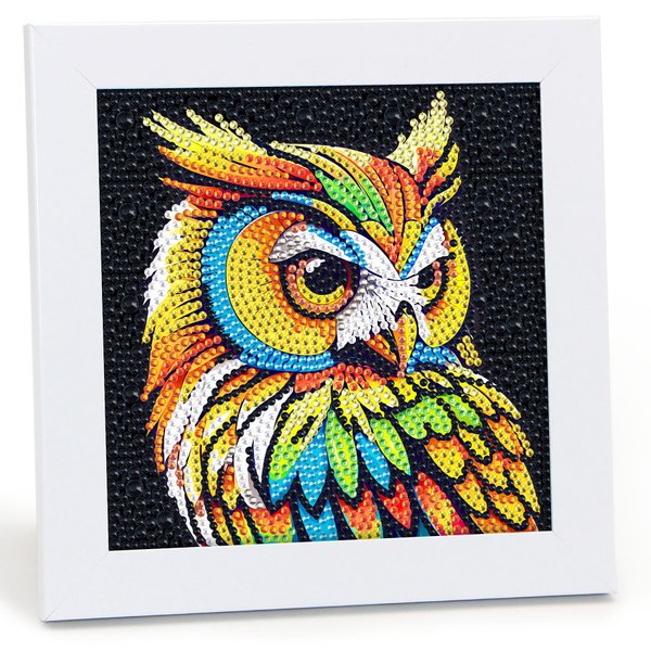 Libfx Diamond Art Kits for Kids with Frame Diamond Art for Kids Beginners Arts and Crafts for Girls Boys Ages 8 10 12 Christmas Birthday Gifts (Owl)