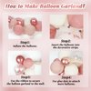 147pcs Boho Dusty Pink Balloon Garland Arch Kit, Dusty Rose Blush Pink Sand White Balloons for Wedding Bridal Birthday Girl Boho Baby Shower Party Decorations