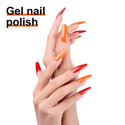 Gel Nail Polish, 1 Pcs 0.5 fl oz Neon Orange gel nail polish Color Soak Off Gel Polish Nail Art Manicure Salon DIY Nail Lamp Gel Nail Design Christmas Decoration Halloween Holiday Gifts for Women