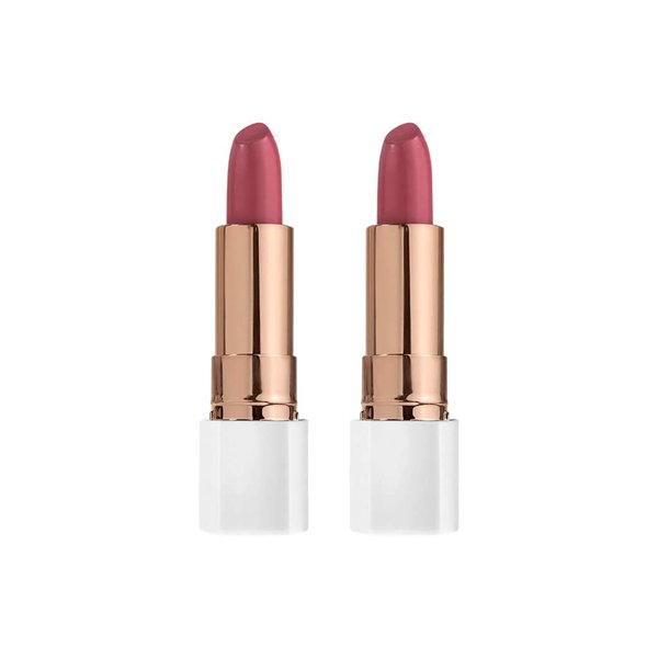 FLOWER BEAUTY Petal Pout Lipstick Nourishing & Highly Pigmented Lip Color with Antioxidants (Berry-More - Matte) (Pack of 2)