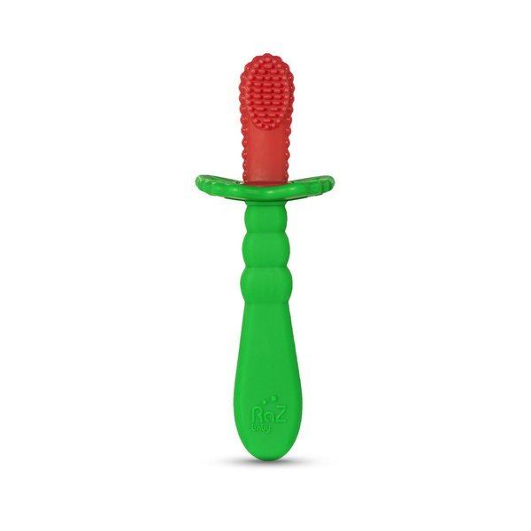 Razbaby RaZberry Baby Teether & Toothbrush, BerryBumps Soothe and Massage Sore Gums, Perfectly Sized, 1 Oz