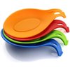 iNeibo Silicone Spoon Rest, Pack of 4-BPA Free Flexible Silicone Kitchen Utensil Rest Ladle Spoon Holder for Stove Top – for Cooking Spatula, Ladle, Brush, Risotto