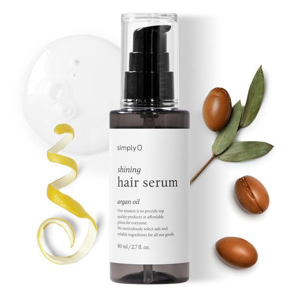 simplyO Shining Hair Serum for Hair Repair | Nourishing Argan Oil | for Frizzy, Dry, and Damaged Hair | Cruelty Free, Vegan, 2.7 fl oz.