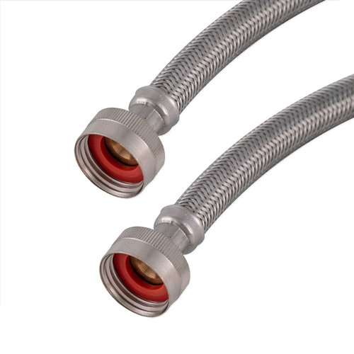 Eastman Washing Machine Connector, 3/4 Inch FHT Connection, 10 ft Braided Stainless Steel Washing Machine Hoses, 48640
