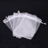 PH PandaHall 100pcs 5x7inch White Organza Drawstring Bags Gift Bags Candy Sheer Bags Wedding Favors Bag Jewelry Bags Pouches for Christmas Wedding Party Favor Gift Bags Candy Valentine's Day