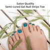 DUKASOU Semi Cured Gel Toenail Strips, 26 PCS Gel Toenail Stickers for Any UV Lamps(Not Included), Gel Pedicure Strips for Women, Long Lasting Gel Nail Wraps(Ocean Green French)