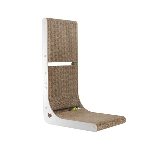 Scratcher Board Toy Scratching Post:SMARTBEAN Cardboard Cat Scratcher, Vertical Cat Scratching Board, 23.6 Inch L-Shape Cat Scratch Pads with Built-in Catnip Toy Balls, Cat Scratchers for Indoor Cats