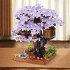 BDYDT Purple Cherry Blossom Bonsai Tree Building Blocks Set,（1443 Pieces） Flower Treehouse Model Mini Building Block Toys,Tree House Model Toys Gifts for Kid and Adult