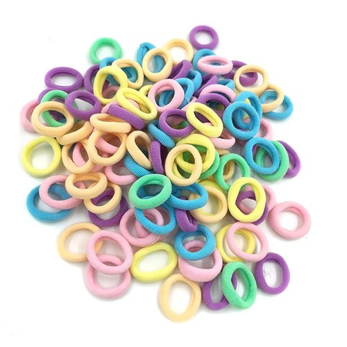 100 Pieces Colorful Elastic Hair Ties Mini Hair Bands Tiny Rubber Bands,Colorful No Damage Soft Ponytail Holders Elastic Hair Bands Hair Accessories for Girls，Hair Elastics and Ties，Hair Accessories