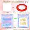 100PCS Press on Nail Packaging Bag and 100PCS White Cardboard Nail Tips Packaging Bags Empty Holographic Nail Storage Bags with 1 Roll Transparent Tape for Press on Nail Business