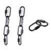 6 Pcs M4 Black Carabiner Chain Quick Links Connector 4mm Thickness Oval Stainless Steel Locking Carabiner Screw Lock Clip By STARVAST for Swing Play Set and Outdoor Equipment