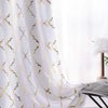 YJ YANJUN White Sheer Curtains 84 inches Long Trellis Gold Foil Curtains for Living Room Bedroom Set of 2 Panles, 52 x 84 inch