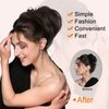 QGZ Messy Bun Hairpiece for Women Tousled Updo Side Comb Clip in Hair Bun Short Straight Adjustable Styles Chignon Easy Wear Messy Hair Bun Clip.