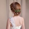 LALAFINA Vintage Flower Rhinestone Crystal Barrettes Retro Hairpins Hair Accessories for Women, Green