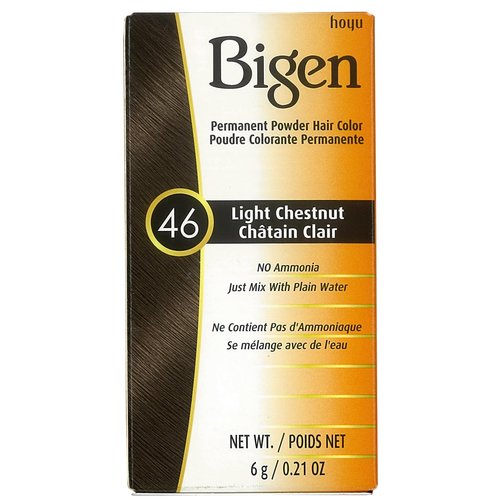 Bigen Permanent Powder Hair Color 46 Light Chestnut 1 ea (Pack of 8)