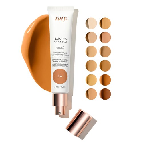 toty - Ilumina CC Cream SPF 50+, 100% Mineral Color Correcting Cream - Medium Coverage Foundation & Broad Spectrum Sunscreen for Face - Non Comedogenic - by Sofia Vergara - 1.4 fl oz 5W DEEP HONEY
