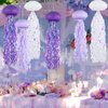 ADLKGG Purple Jellyfish Paper Lanterns, Under The Sea Party Decorations, Hanging Jelly Fish for Mermaid Ocean Themed Birthday Party Decorations, Baby Shower Classroom Decor, 6PCS