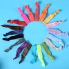 Susufaa 100 Pcs / Lot Candy Color Ribbon Ponytail Holder Yoga Twist Elastic Band or Hair Ties Hair Accessories