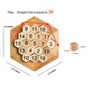 Wooden Digital Platter Puzzle,Classical Puzzle Toys Brain Teaser Wooden Hexagon Digital Puzzle Toys,Digital Game Number 19 Sum Equal to 38 Math Board Game Toy for Kids and Adults