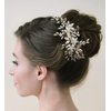 SWEETV Handmade Wedding Hair Comb,Pearl Flower Bridal Hair Clip Hair Accessories for Women Wedding