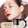 Setting Powder Lightweight Loose Powder Finishing Powder Long-Lasting Face Powder Waterproof with Soft Mushroom Powder Puff & Mirror, Matte Finish,0.28 Oz (Light Apricot/Translucent)