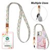 Hsxnam Neck Lanyard Key Chain, Long Lanyard Strap Keychain Holder for Women Men Car Keys ID Badges Card Wallet Phone Camera, White Flowers