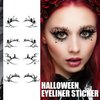 AUOCATTAIL Halloween Eyeliner Stickers Eye Shadow Stickers Face Temporary Tattoos Decals Spider Web Makeup for Women Girls 4 Pairs