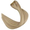 Full Shine Weft Human Hair Extensions Blonde Highlights Real Human Hair Weft Human Hair Extensions #27/613 Honey Blonde Mix Platinum Blonde Weft Hair Extensions Caramel Blonde Highlights Silky Straight 105g 18inch
