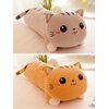 NatureMan Long Cat Plush Body Pillow, 25 Inches Cute Cat Plush Pillow, Kawaii Long Cat Stuffed Animal,Soft Cat Stuffed Animals Sleeping Body Pillow Gift for Kids and Girlfriend (Gray)