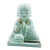 Gralara Little Monk Figurine, Solar Dancing Toys Shaking Head Dolls, Buddha Monks Statue Car Ornament, Bobble Head Toy for Home Office Desk Decor, Green, S