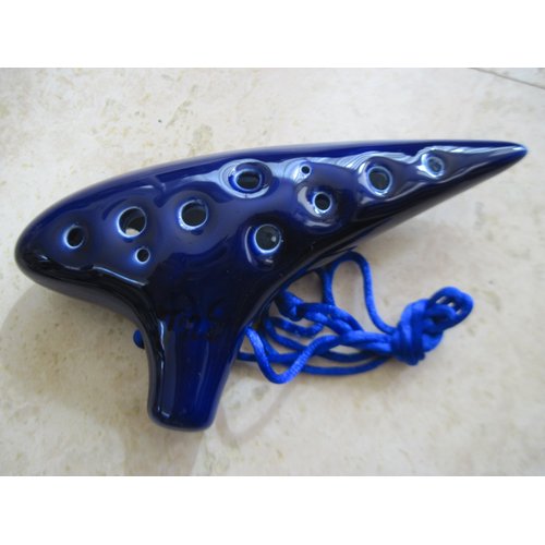 Utopia Ceramic Ocarina Dark Blue Soprano G Key High temperature Kiln Treated good Hardness Endurability
