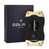 Colibri Premium V-Cut Cigar Cutter - Ergonomic Stainless Steel Spring-Loaded Blade, Ideal for up to 60+ Ring Gauge - Gift for Cigar Enthusiasts (Brushed Gold)