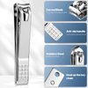 4PCS Professional Nail Clippers Set, Toenail Clippers & Fingernails & Nail File, Silver Nail Cutter, Sharpest Thick Toenail & Ingrown Nail Clipper Set, Best Travel and Gift for Men and Women