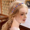 HOXIEYA Independence Day Rhinestone Headband Blue Red Patriotic Hair Band 4th July Headband for Women Girls Patriotic Holiday Decoration Supllies 1pcs