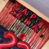 CANREVEL Happy Birthday Banner 13pcs 16 Inch Mylar Foil Letters Sign with 8pcs Star Balloons Birthday Party Decorations for Kids and Adults - 3D Black Red