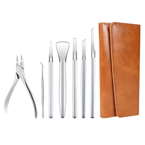 Ingrown Toenail Removal Kit, Pedicure Tools Kit Professional Knife Set Stainless Steel Ingrown Toenail Tool Foot Care Tools Nail Cuticle Remover, 7Pcs Set