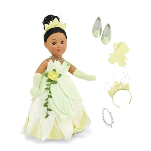 Emily Rose 18 Inch Doll Clothes 5-PC Princess Value Gift Set | 18” Doll Costume Dress and Accessories Outfit with Crown, Necklace, Gloves and Matching Shoes | Fits Most 18" Dolls
