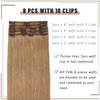 S-noilite Clip in Hair Extensions Real Human Hair Dark Blonde Human Hair Extensions Clip Ins 18 Inch 8pcs 140g Straight Real Hair Extensions Clip in Human Hair Double Weft #27