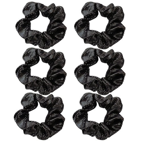 OTYOU 6 Pack Shiny Polka Dots Metallic Hair Scrunchies Rich Tones Scrunchy Bobbles Elastic Hair T...
