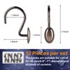 iToplin Metal Shower Curtain Hooks, Oil-Rubbed Bronze Rustproof Decorative Shower Curtain Rings for Bathroom, Curtain Hooks for Shower Liner, 12Pcs
