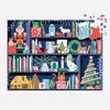 Galison Deck The Shelves – 1000 Piece Puzzle Fun and Challenging Activity with Bright and Bold Artwork of A Christmas Holiday Shelf for Adults and Families